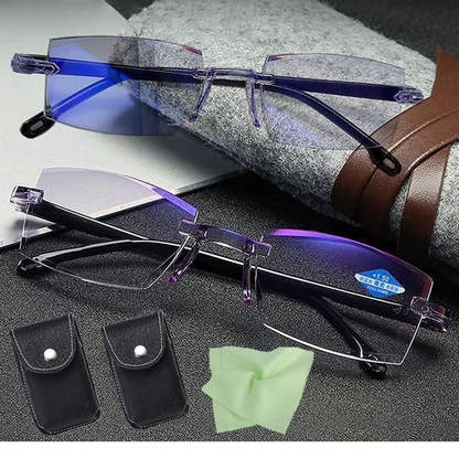OPTI VISION LENS™ - GAFAS MULTIFOCALES PROTECCIÓN CONTRA LUZ AZUL 2X1 + 2 FUNDAS GRATIS