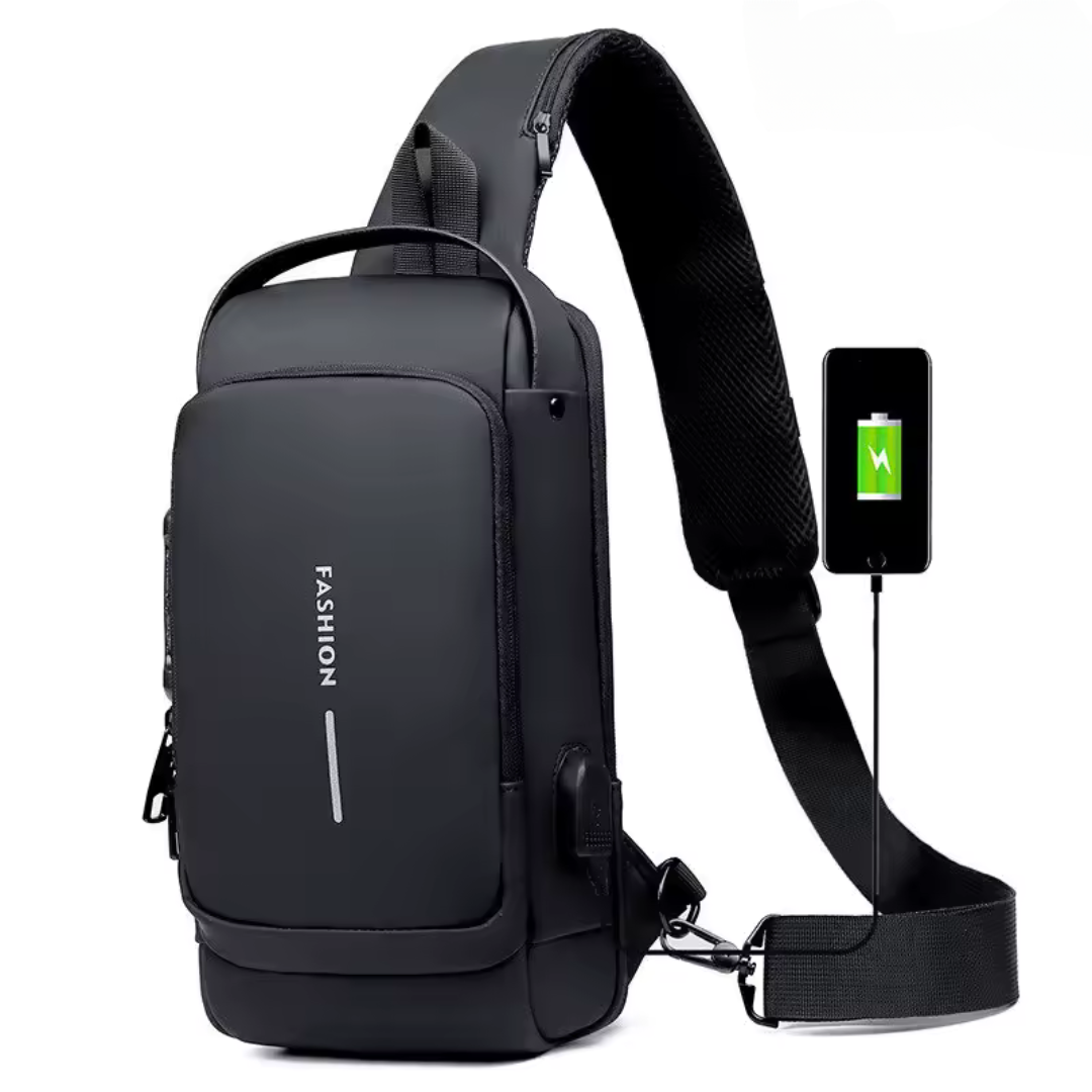 Xsecure™ - Bolso cruzado antirrobo impermeable con carga USB