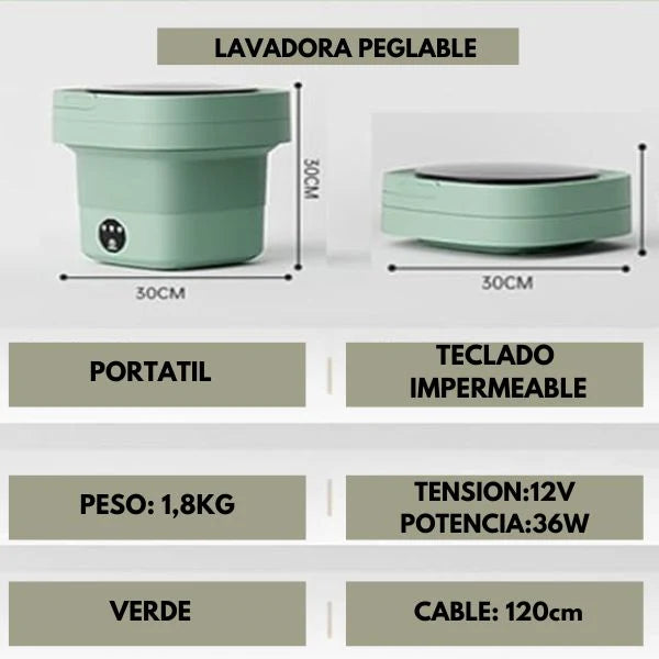 Lavadora Portátil Plegable 8L – ¡Lava Ropa en Cualquier Lugar sin Complicaciones!