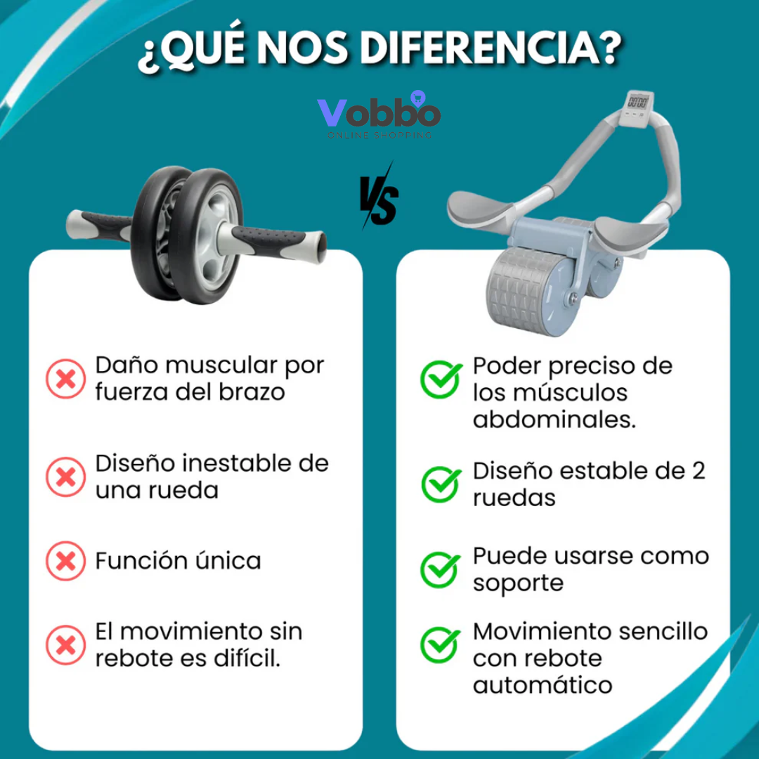 Rodillo Abdominal fit™ + Bandas de Resistencia 5und GRATIS