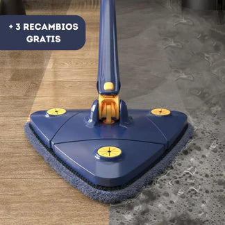 Fregona triangular telescópica 360º + 3 recambios gratis