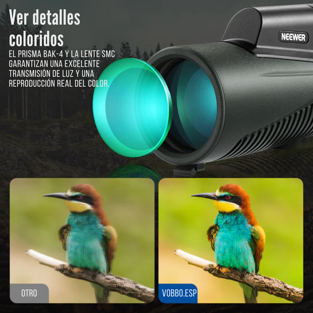 Kit de telescopio monocular ED 12x50 con soporte para móvil