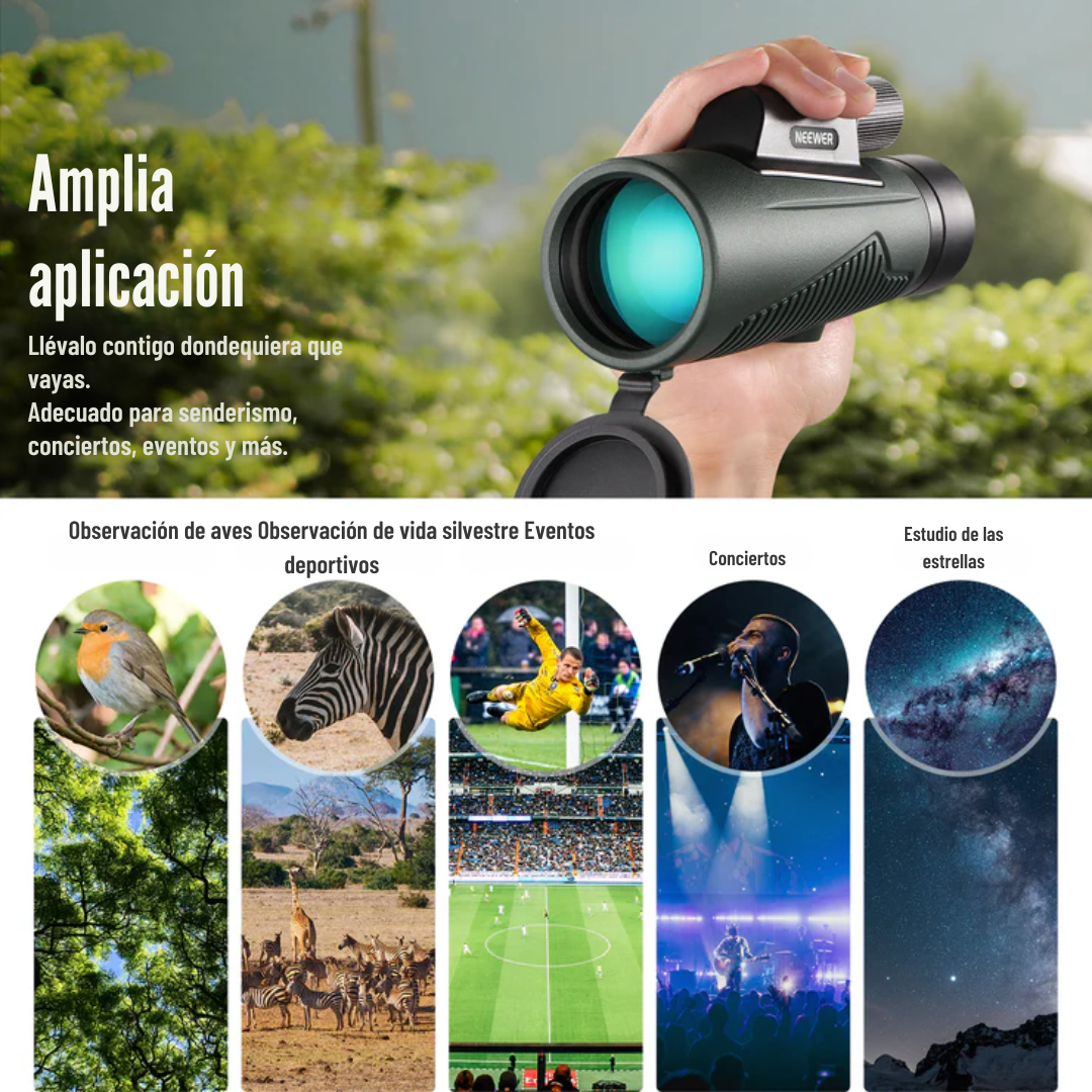 Kit de telescopio monocular ED 12x50 con soporte para móvil