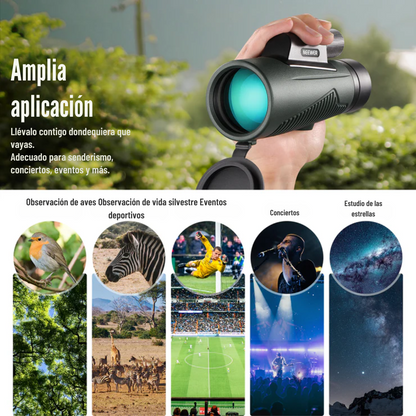 Kit de telescopio monocular ED 12x50 con soporte para móvil
