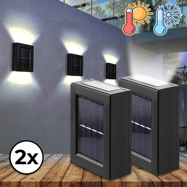 Lámpara solar de pared exterior con 8 LED