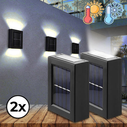Lámpara solar de pared exterior con 8 LED
